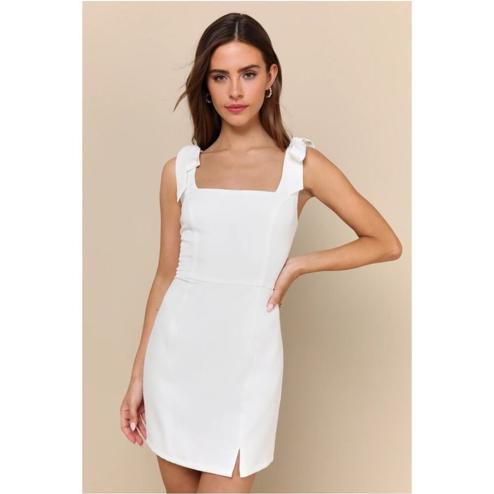 NWT Lulus Your Sweetie White Tie-Strap Mini Dress White Party Night Out Size S